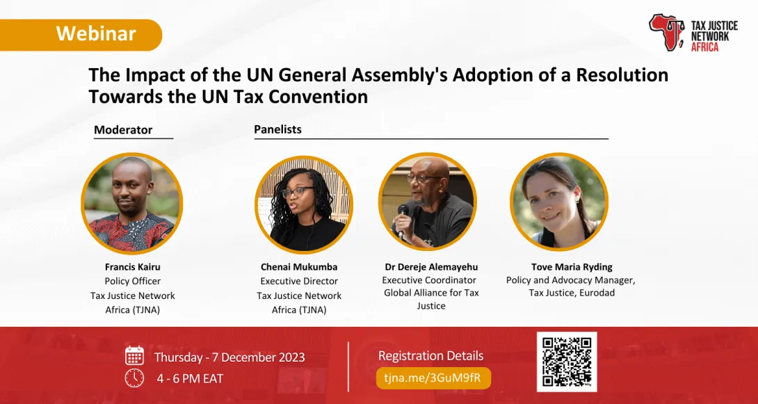 Webinar :The impact of the UN General Assembly's adoption of a resolution towards the UN Tax Convention