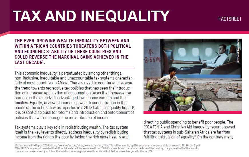 TAX AND INEQUALITY: Factsheet